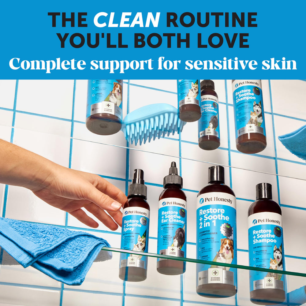 Pet Honesty Restore + Soothe: eliminador de olor para orejas de perros y gatos.