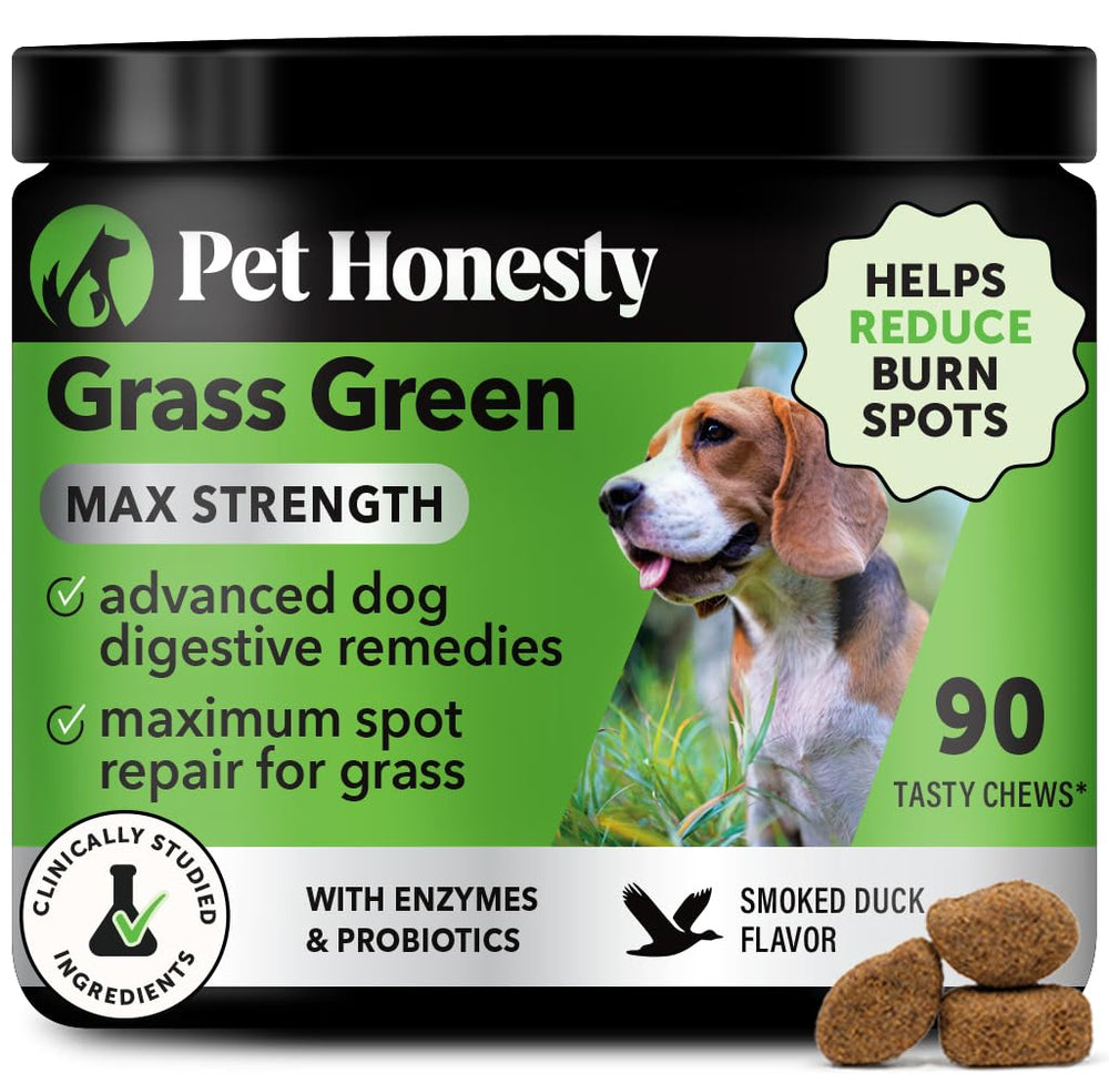 Pet Honesty Grass Green Máxima Fuerza: empaque visible para apoyar un césped más verde.