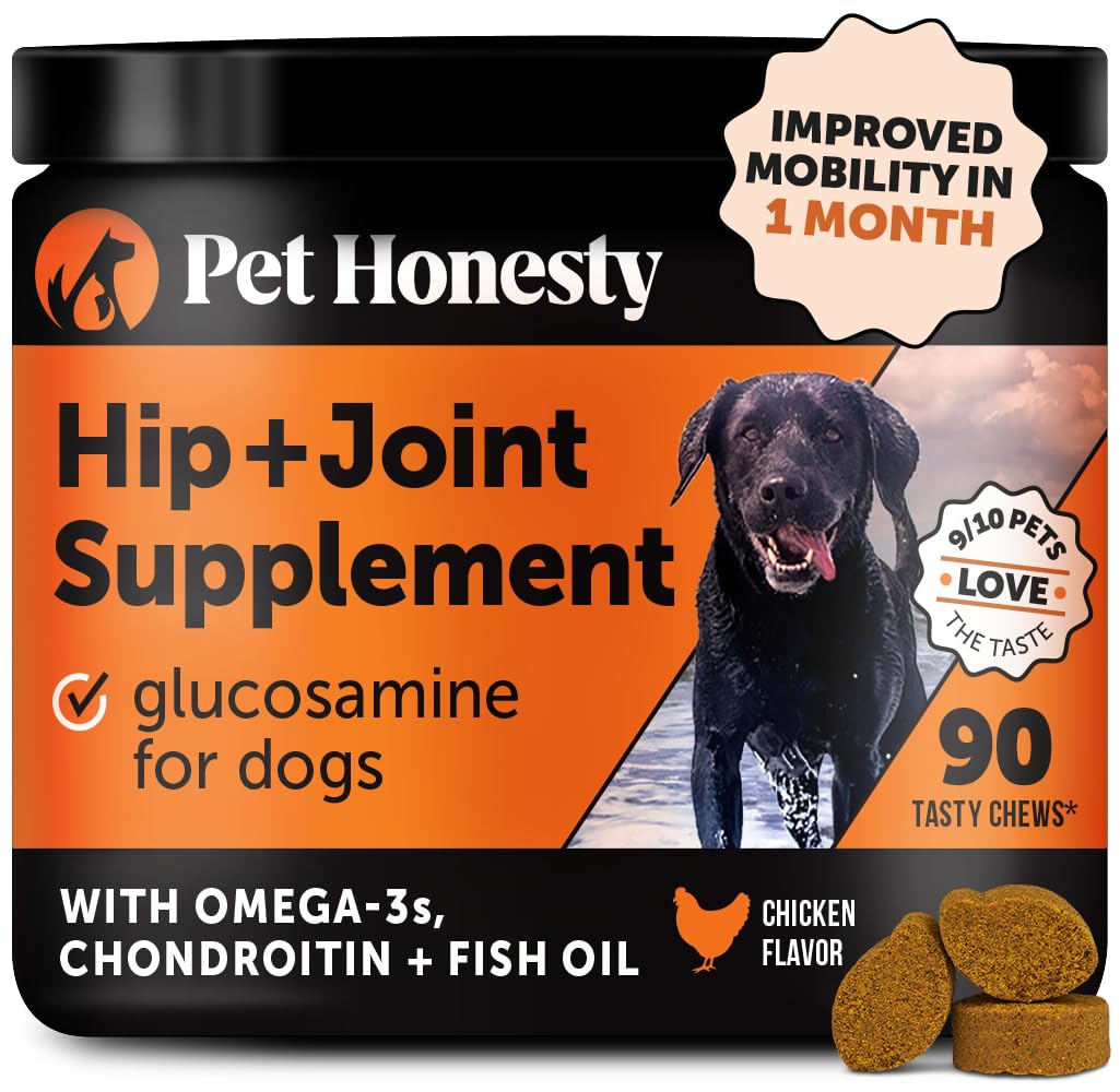 Pet Honesty Hip & Joint en empaque, fácil de almacenar para tu perro.