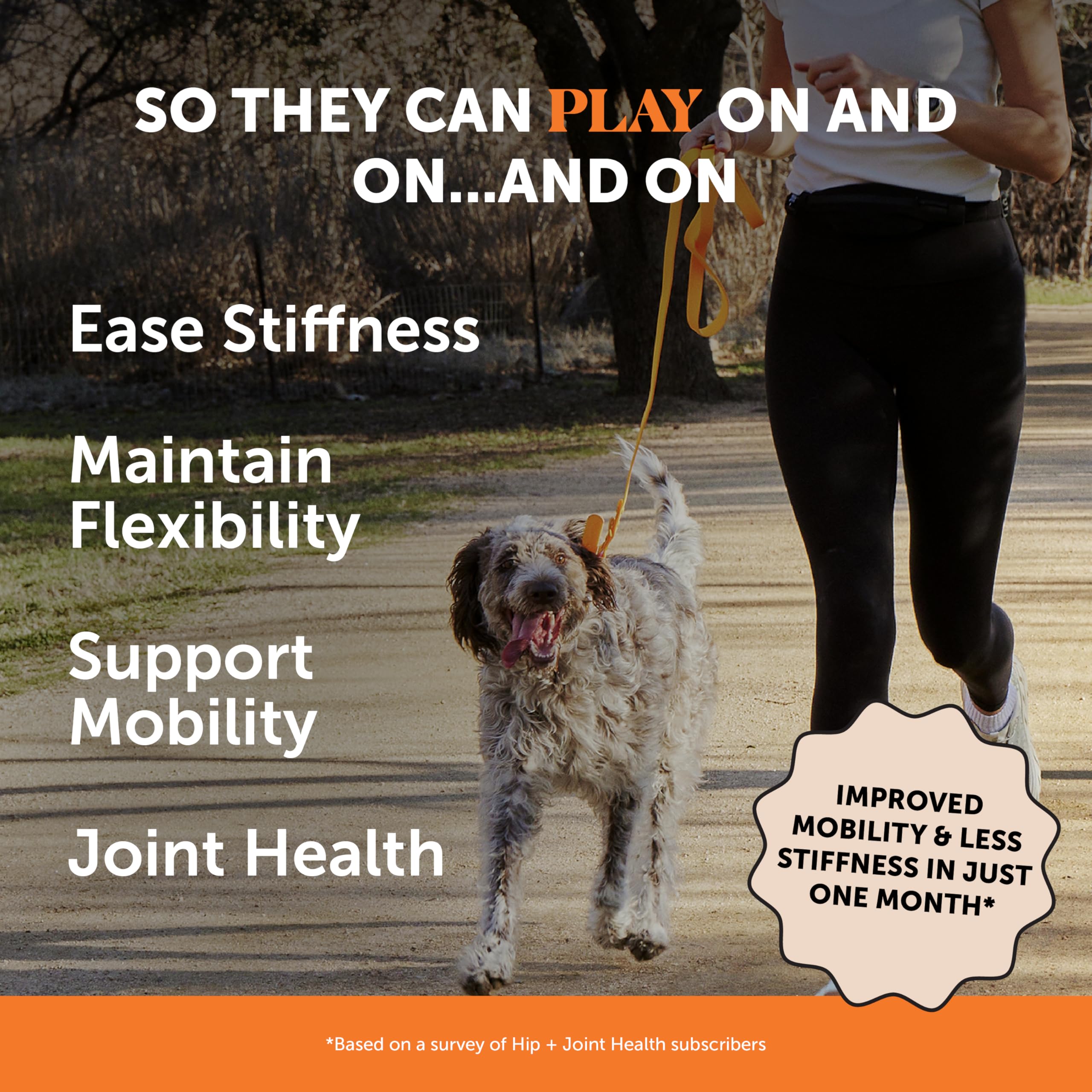 Pet Honesty Hip & Joint en frasco, sabor pollo que encanta a los perros.