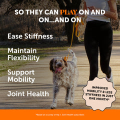 Pet Honesty Hip & Joint en frasco, sabor pollo que encanta a los perros.