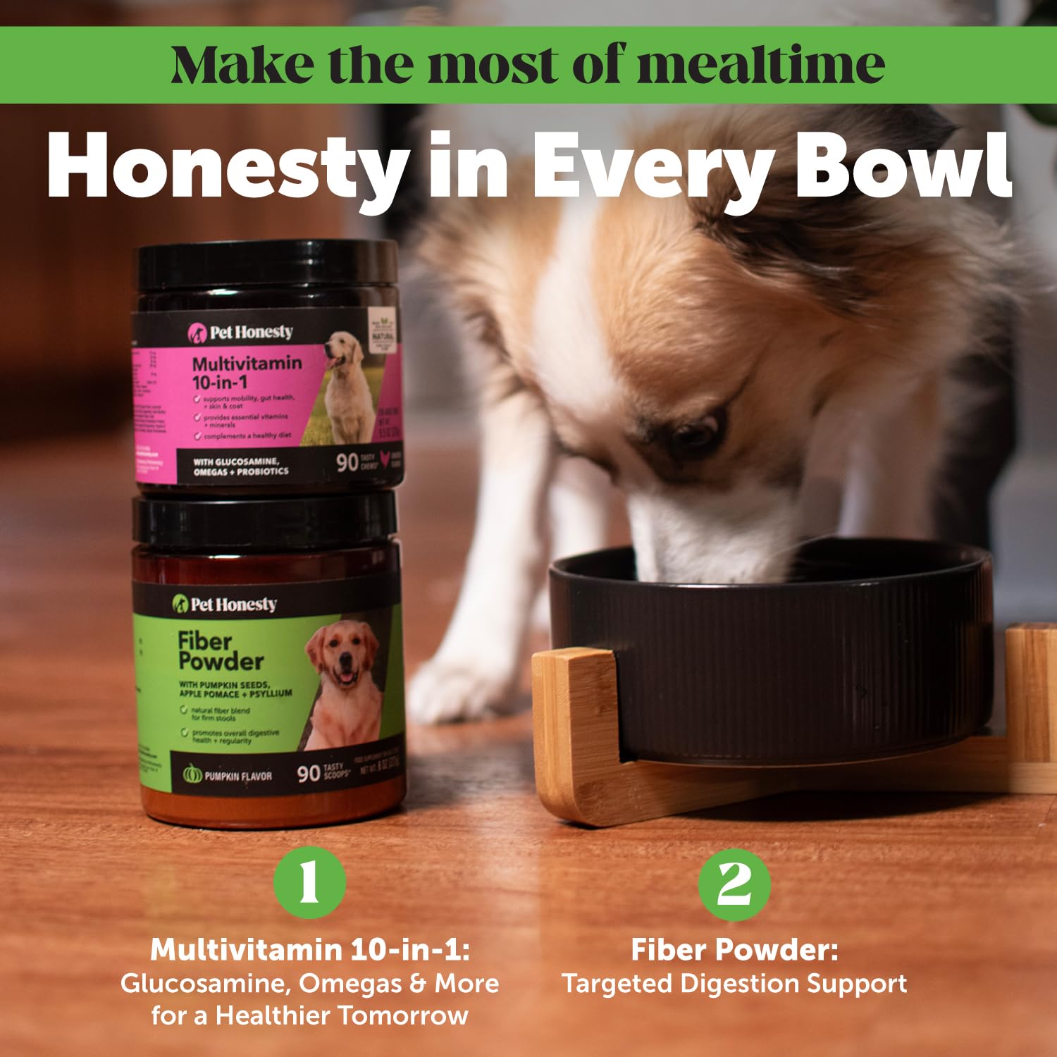 Pet Honesty: ingredientes naturales, calabaza y pectina para la salud digestiva cotidiana.