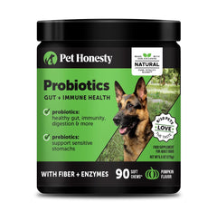 Pet Honesty probiótico para perros con sabor a calabaza, apoyo digestivo diario