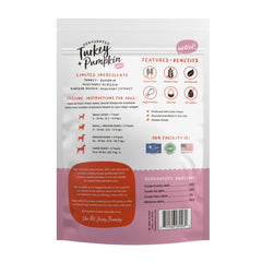 Pet Jerky Factory bocaditos de pavo calabaza, tentempié saludable