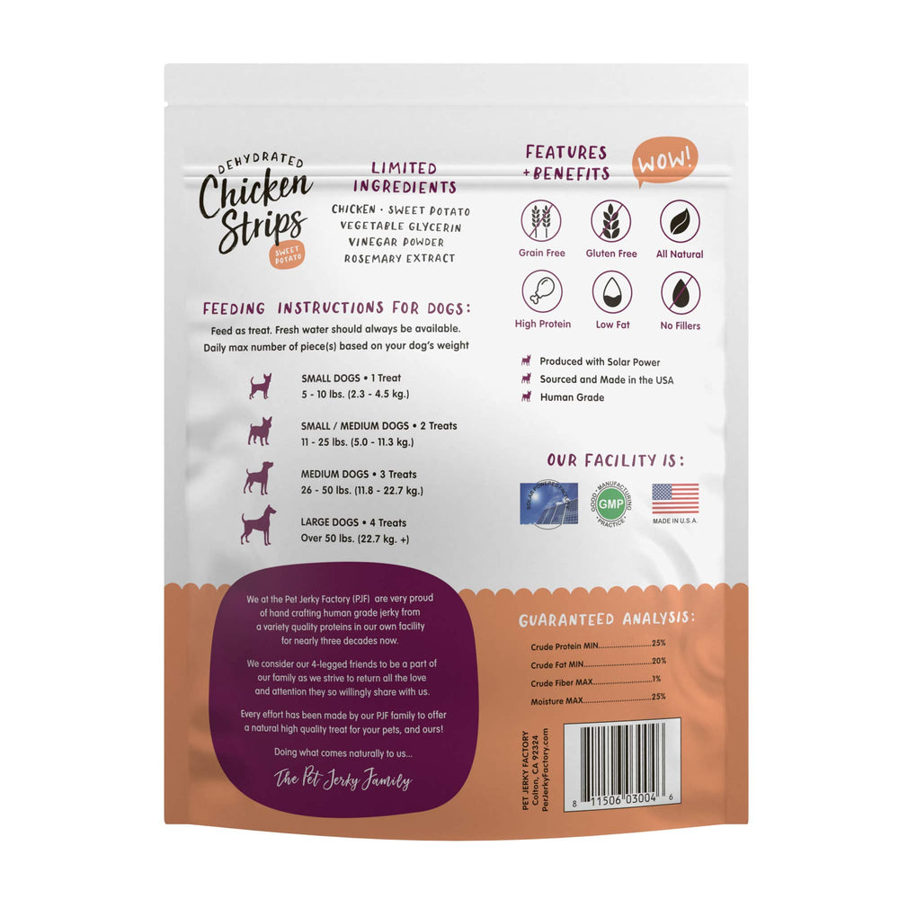 Pet Jerky Factory textura suave y tierna, ideal para entrenamiento diario.