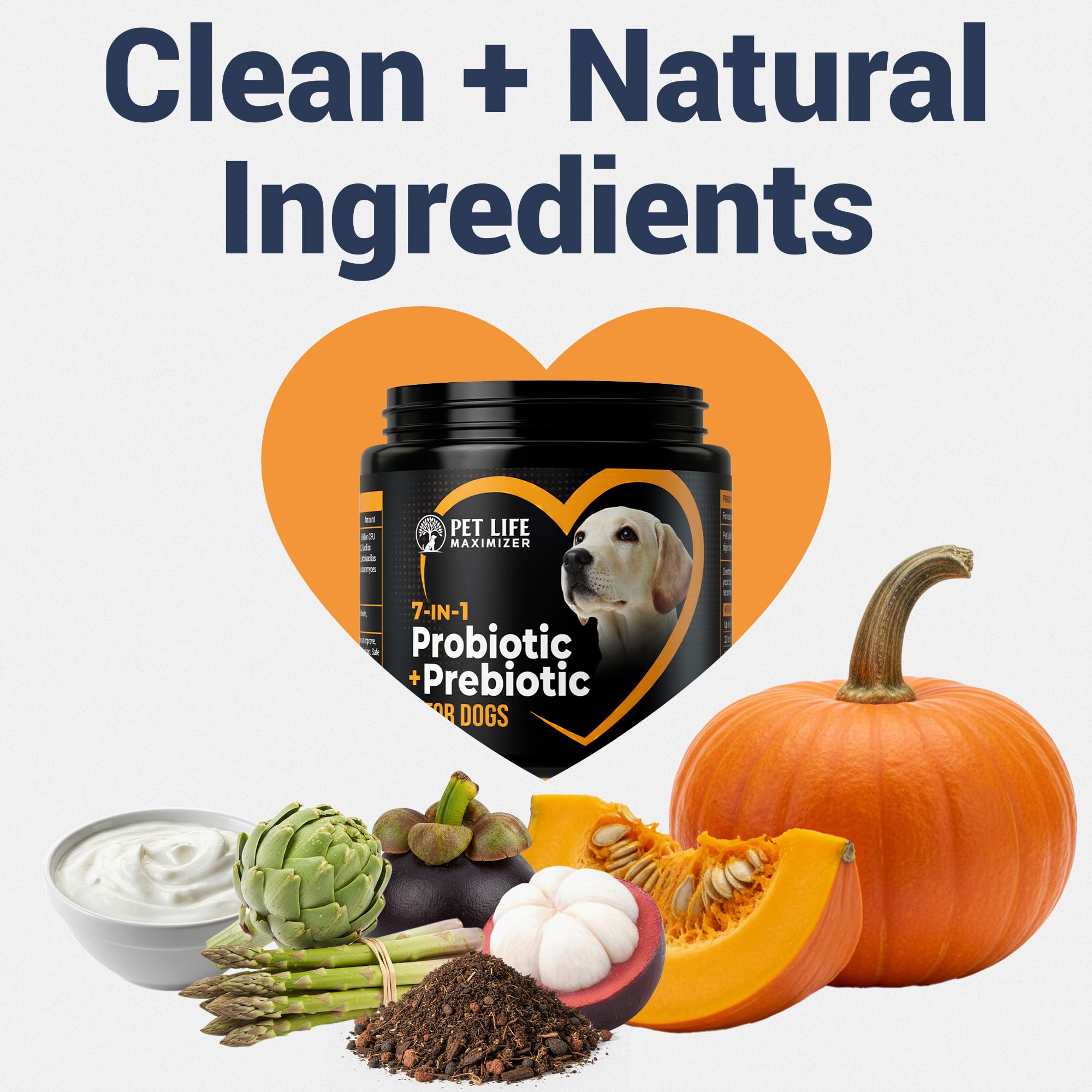 Pet Life Maximizer 7 en 1 probiótico para perros: ingredientes clave sin aditivos artificiales