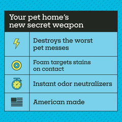 Pet Life Unlimited SuperFoam Spray, limpieza suave en muebles y textiles.