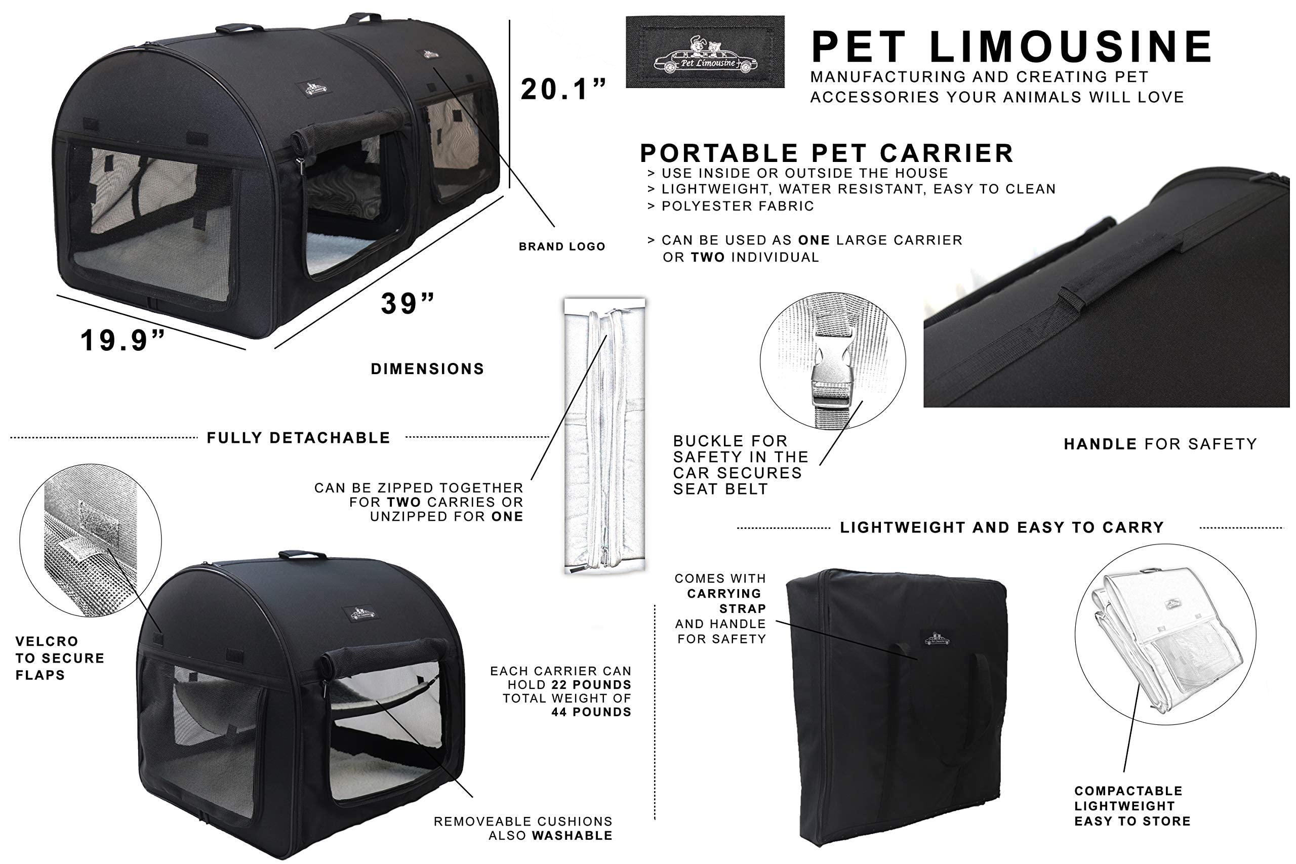 Pet Limousine dos niveles para perros y gatos ideal en casa