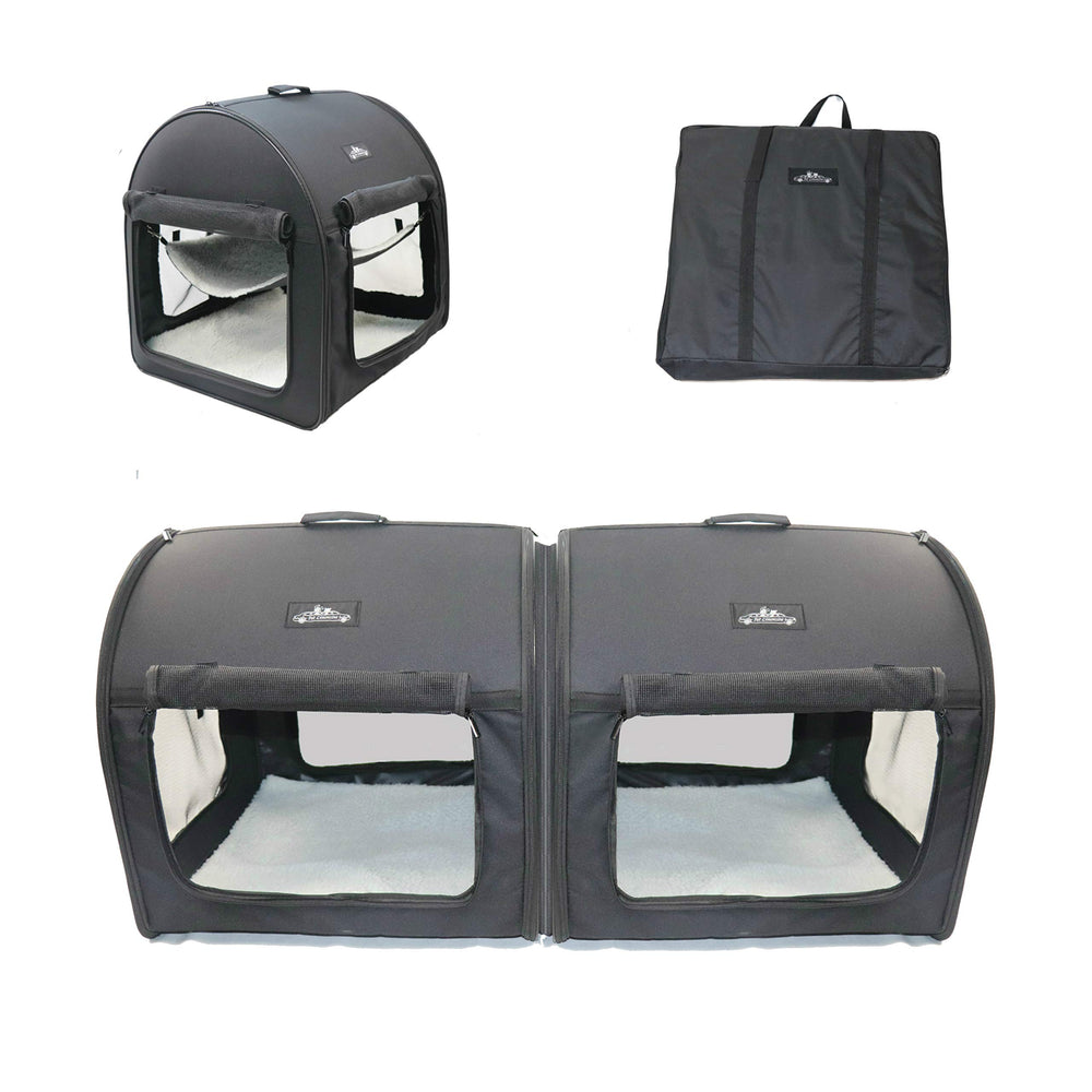 Pet Limousine jaula suave doble 2 en 1 para viaje seguro de mascotas