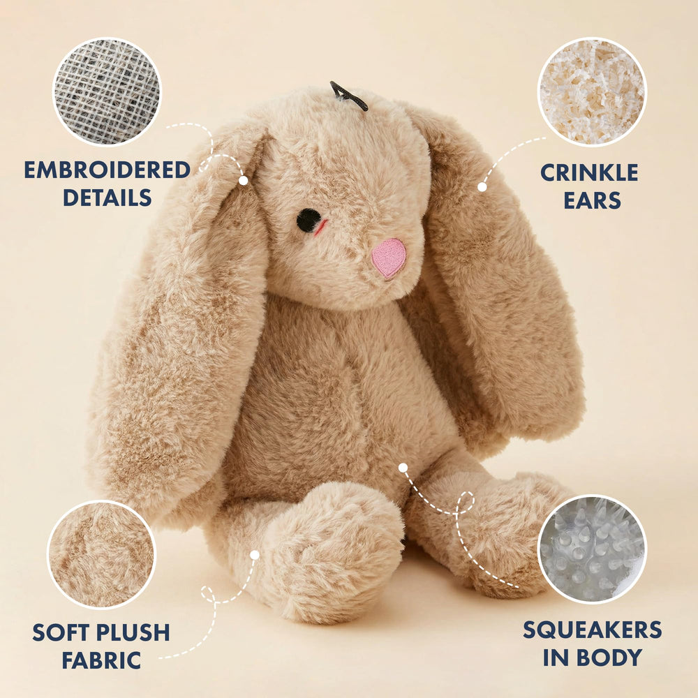 Pet Lou Juguete Conejo Perro Plush Suave, ideal para abrazar.