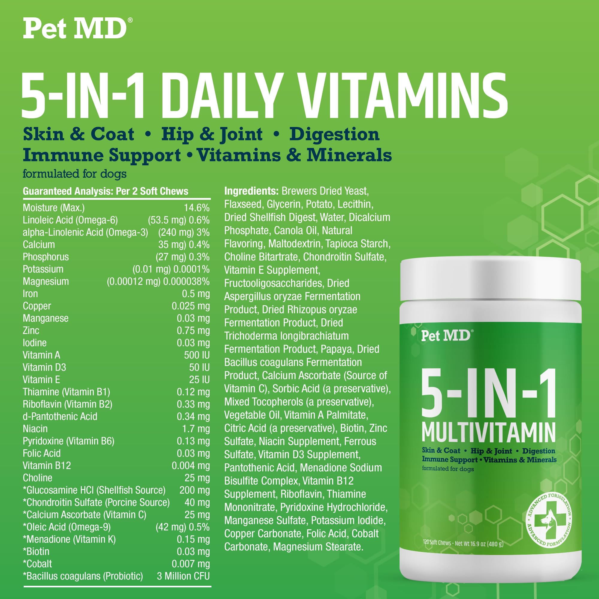 Pet MD 5en1 – fortalecimiento inmunológico y bienestar general