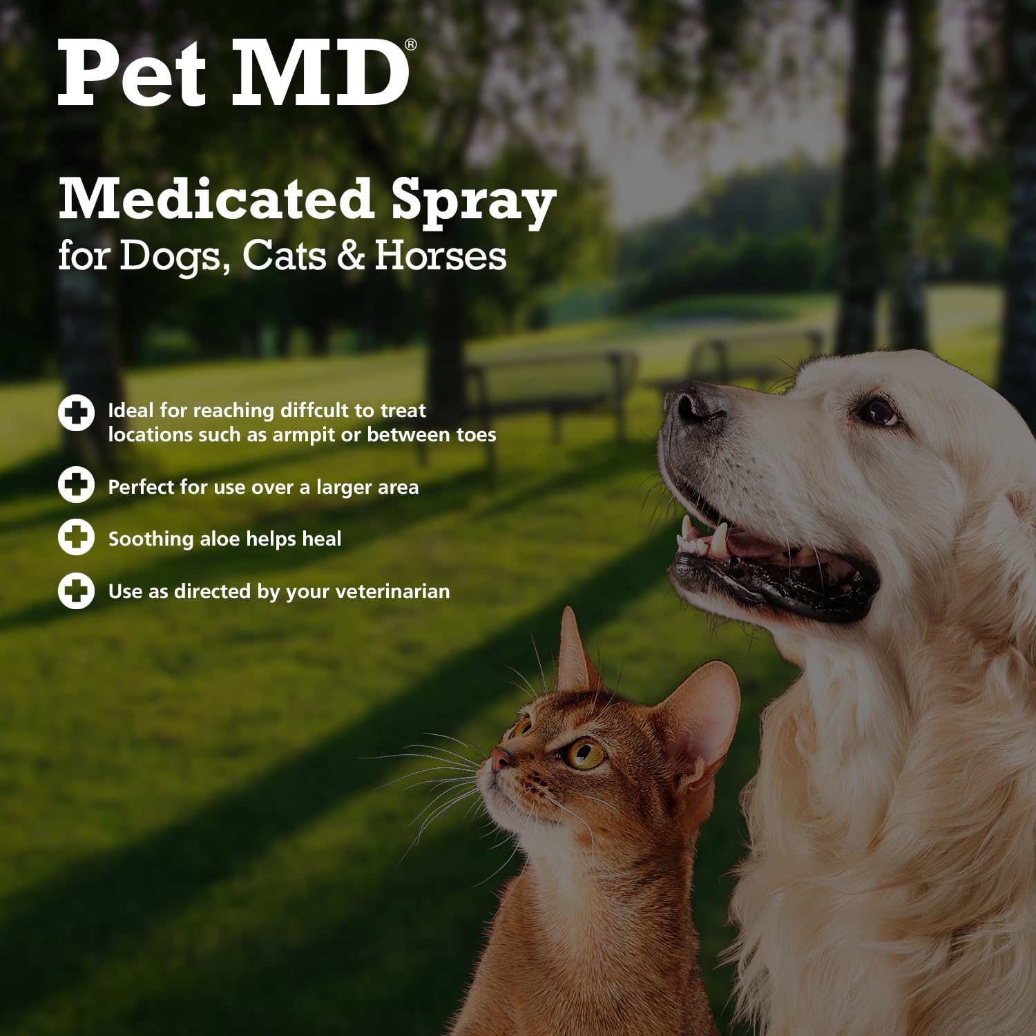 Pet MD Aerosol Tópico para caballos, pelaje brillante y saludable