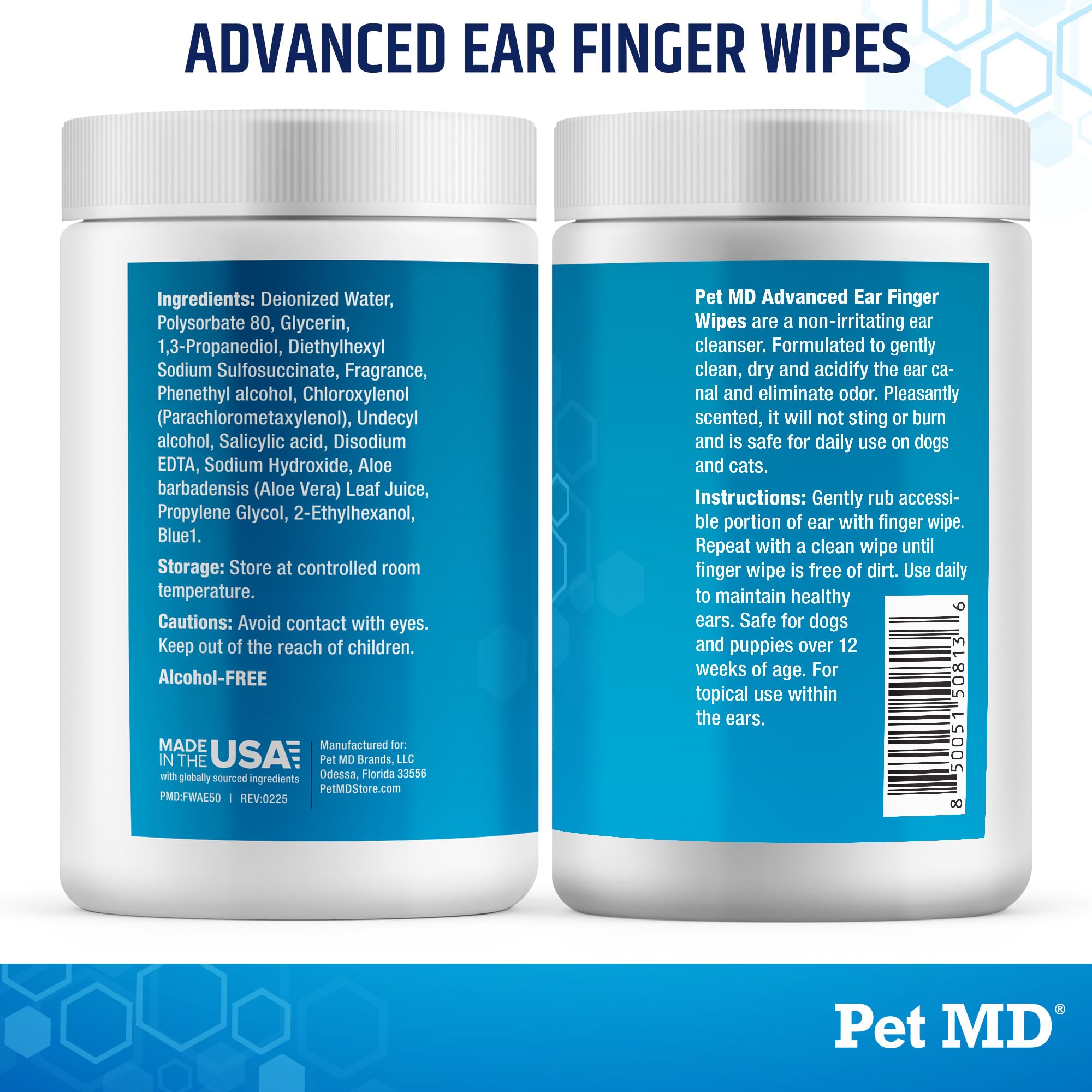 Pet MD: formulación suave para cuidado de oídos de mascotas.