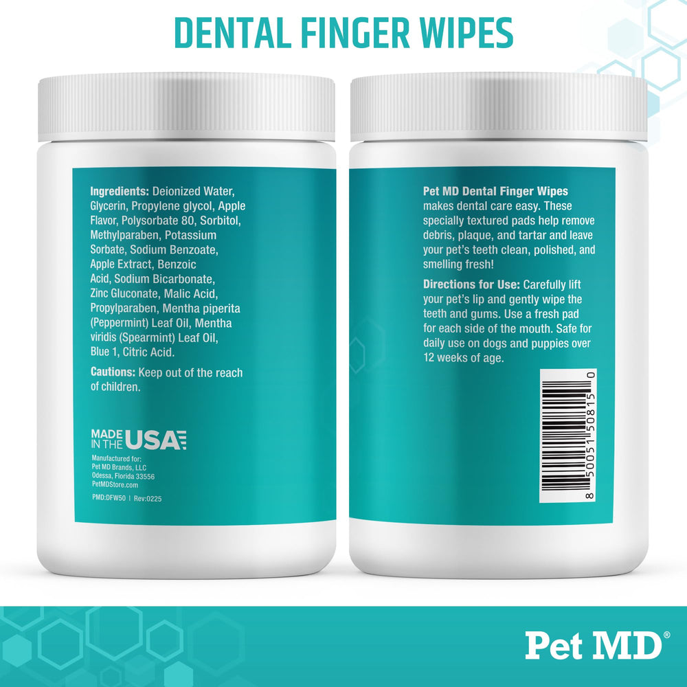 Pet MD hecho en EE.UU. con control de calidad para cuidado dental.