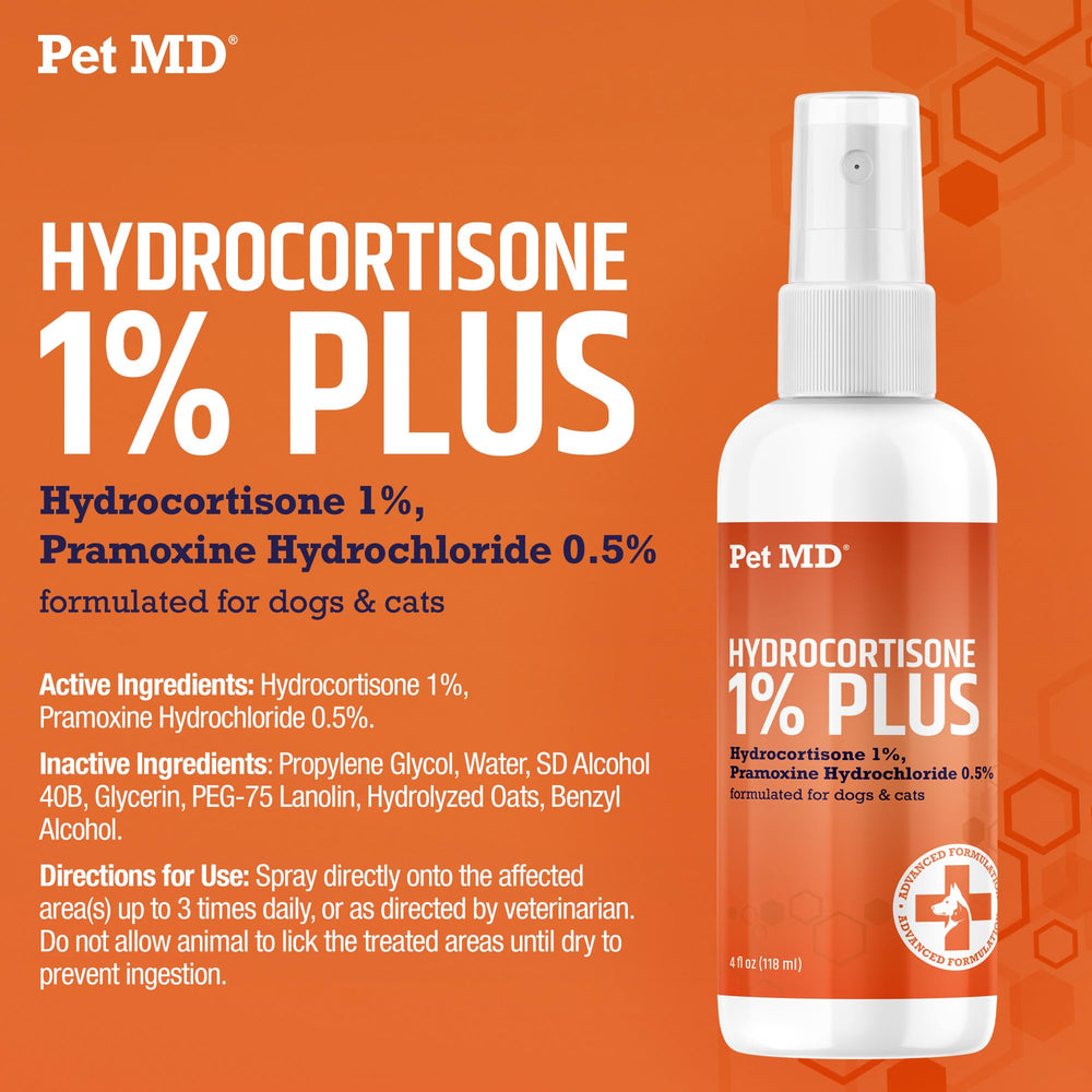 Pet MD spray cuidado cutáneo para mascotas: ayuda a calmar molestias en la piel.