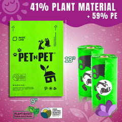 Pet N Pet bolsas lavanda, aroma suave para minimizar olores.