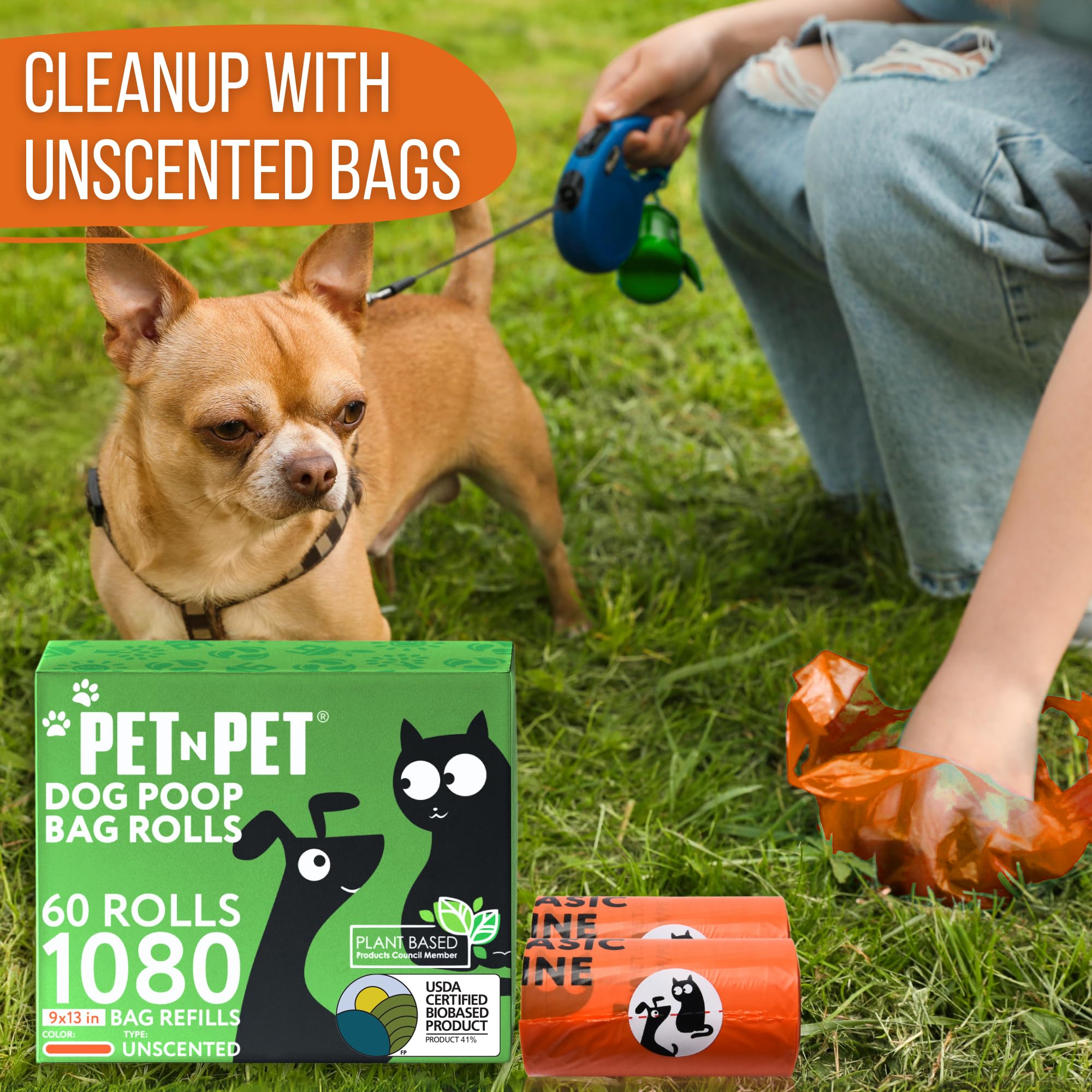 PET N PET, bolsas compatibles con dispensadores estándar para mayor conveniencia.