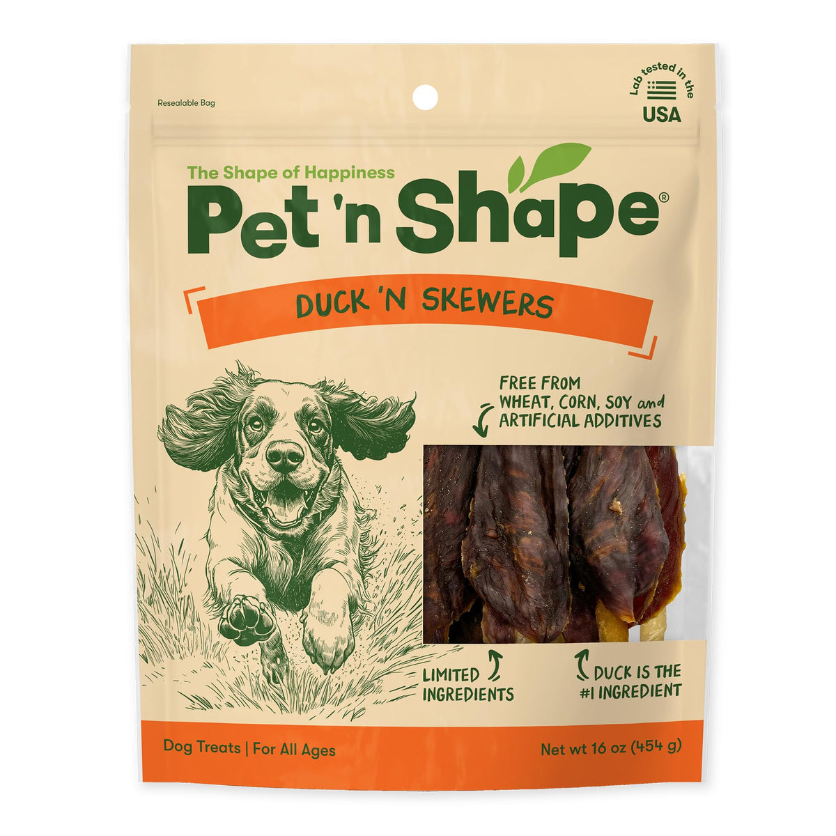 Pet 'n Shape brocheos de pato envuelto en masticable natural, recompensa sabrosa para perros
