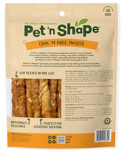 Pet 'n Shape ingredientes naturales en pollo envuelto en piel de res