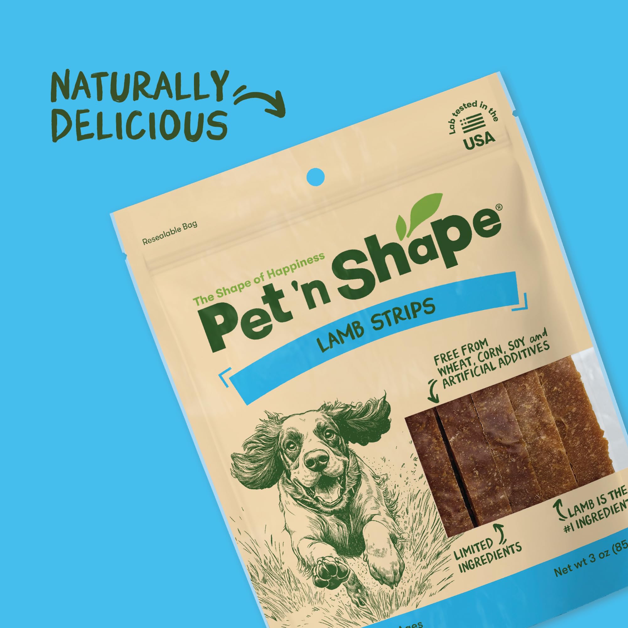 Pet 'n Shape Tiras de Cordero, uso diario para perros de todas las edades.