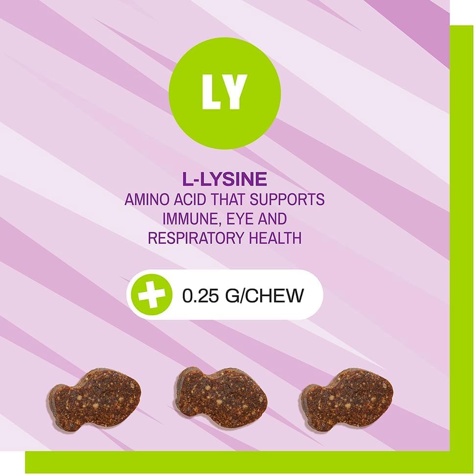 Pet Naturals Lysine para Gatos: sabor pollo-higado que facilita la ingesta diaria.