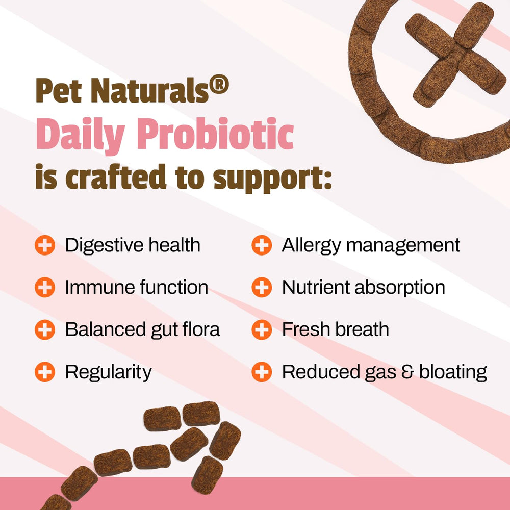 Pet Naturals Probiotics para perros: digestión regular y confort estomacal