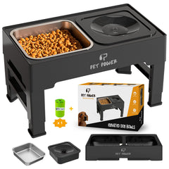 PET POWER comedero elevado con cuatro alturas para crecimiento cómodo