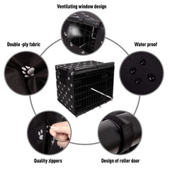 Pet Prime cubre jaula con 4 puertas, aberturas ajustables para cualquier ángulo.