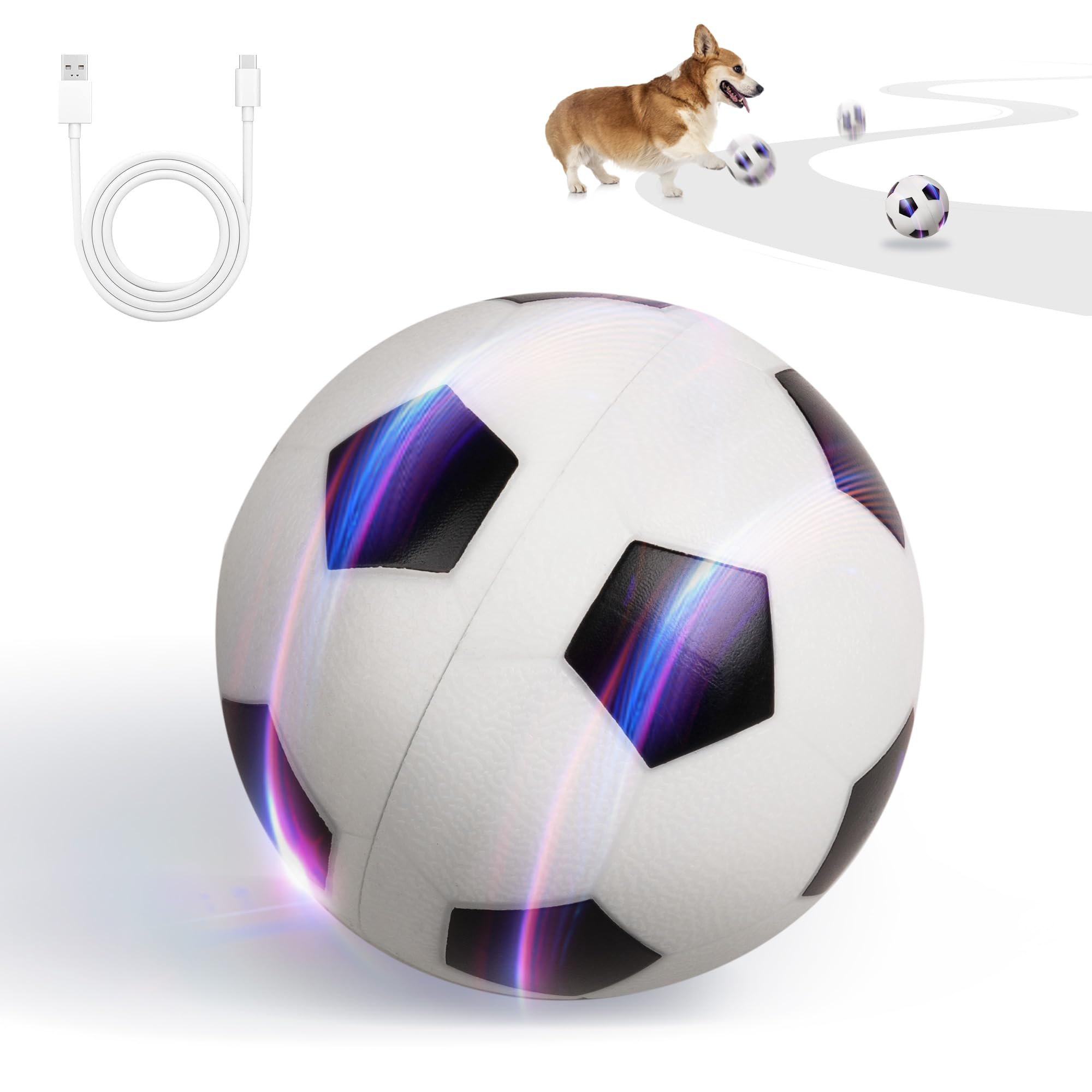 Pet Prime bola interactiva con luces para perros, estimula juego nocturno seguro