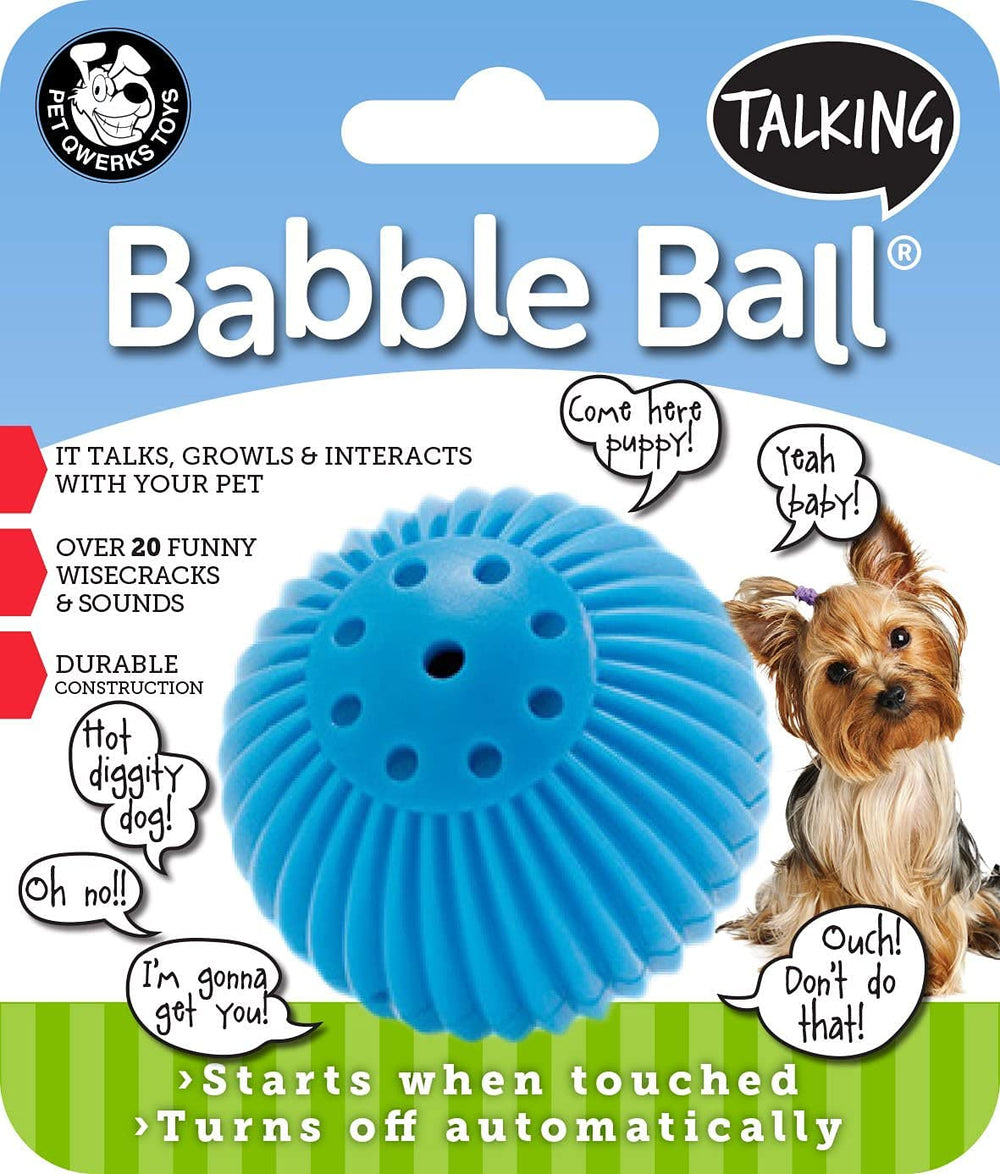 Pet Qwerks Babble Ball parlante para perro pequeño, anima juego interactivo