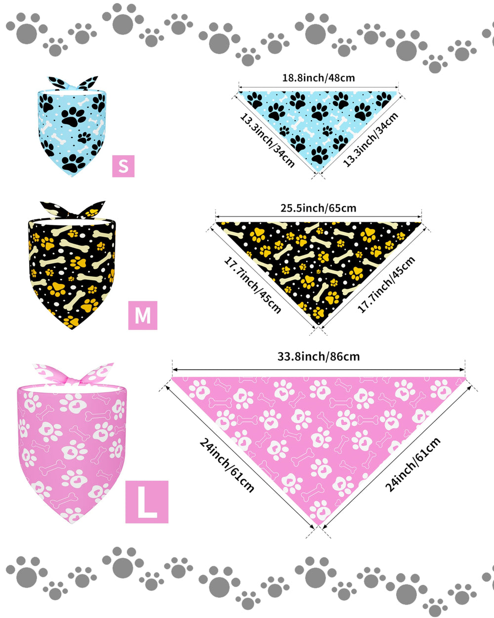 PET SHOW bandana con dibujo de patitas para sesiones de fotos.