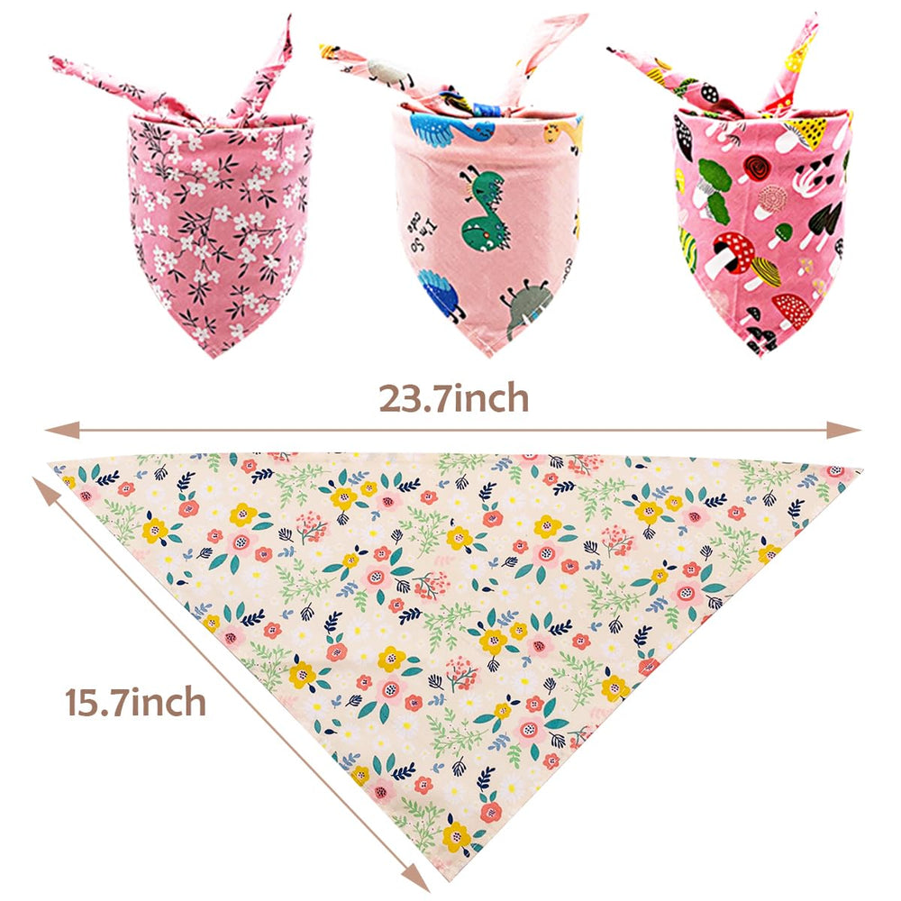 Bandanas PET SHOW con diseños florales, suaves y cómodas para uso diario.