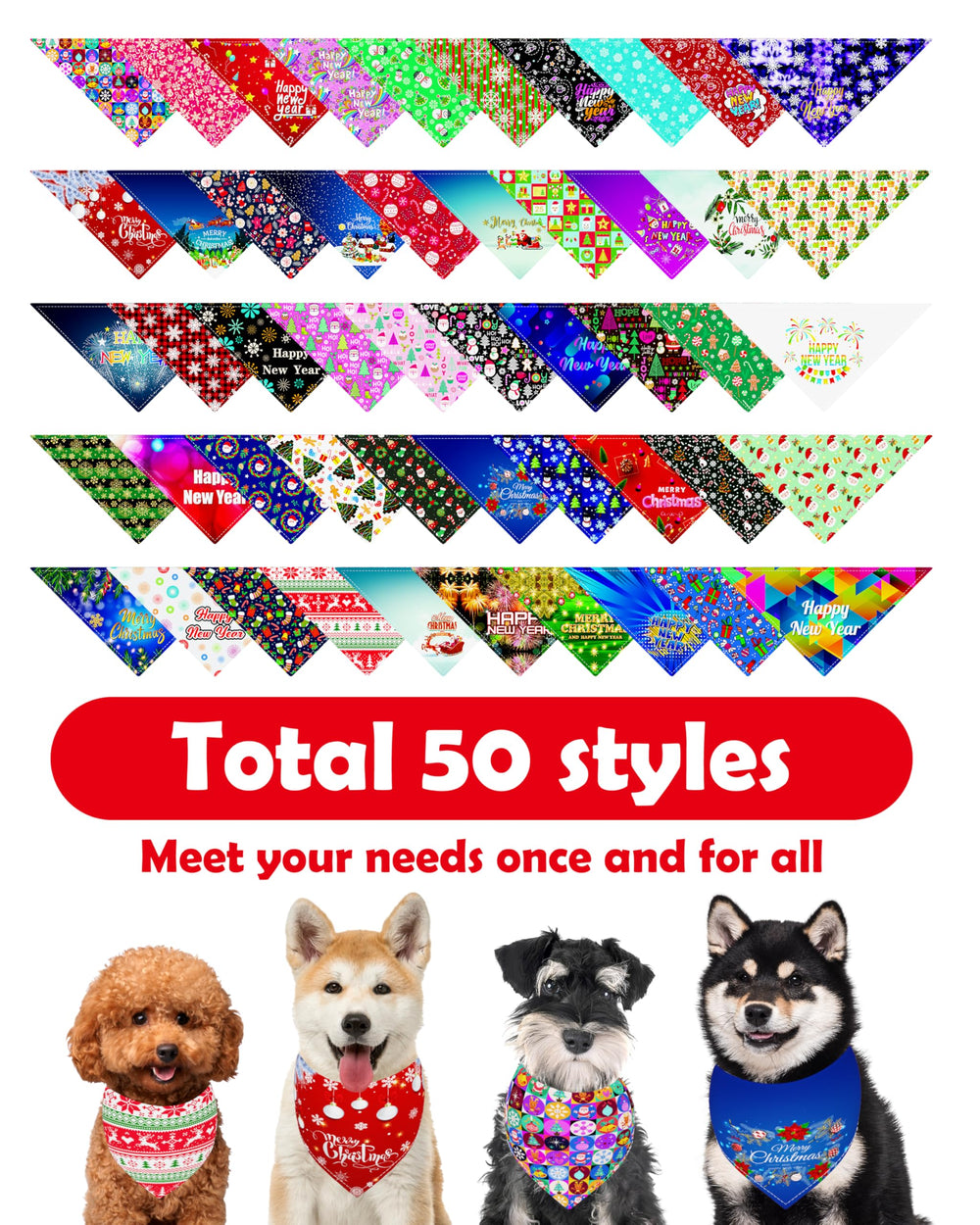 PET SHOW bandanas duraderas y lavables para grooming y fiestas