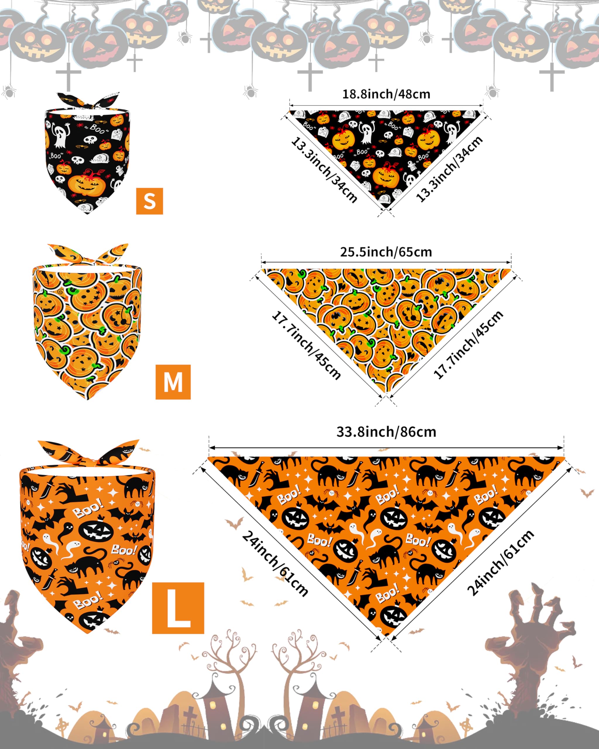 PET SHOW bandana Halloween fantasma sin costura, perfecta para celebraciones y retratos.
