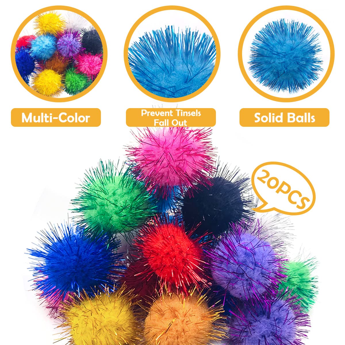 Bolas PET SHOW pompones brillantes para juego dinámico