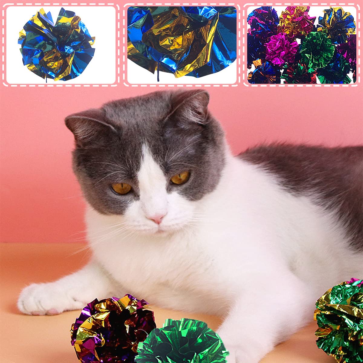Pet Show conjunto de 20 pelotas crinkle, ligeras y seguras para jugar.