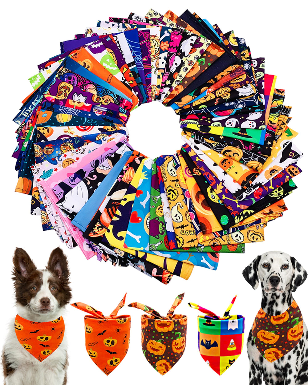 PET SHOW bandana con diseño fantasma para perro grande, ideal para paseos festivos y fotos.
