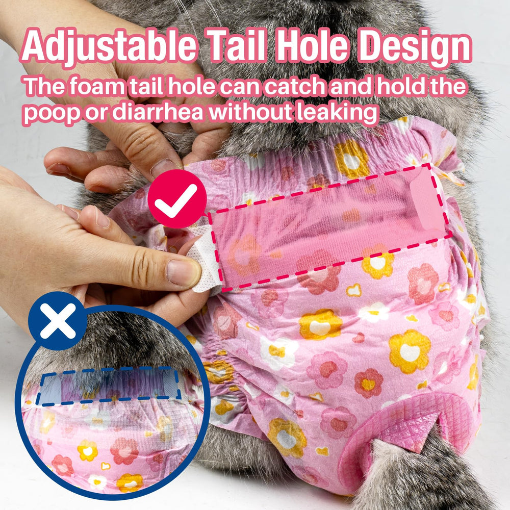 Pañales Pet Soft, hueco de espuma ajustable para la cola, cómodo y adaptable.