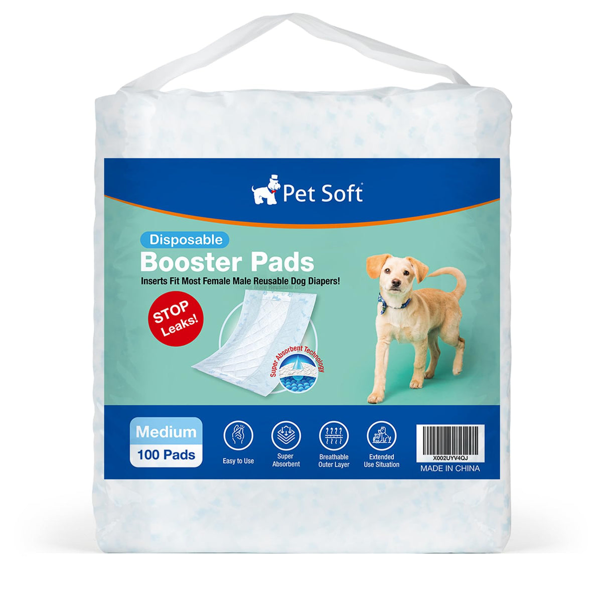 Pet Soft liners para pañales de perro, tamaño 5.9x8.7 pulgadas, absorción rápida.