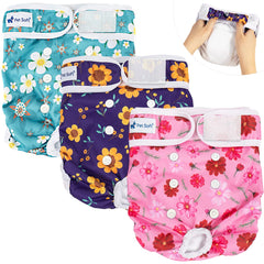 Pet Soft panales femeninos para perro XL con flores, pack de 3.
