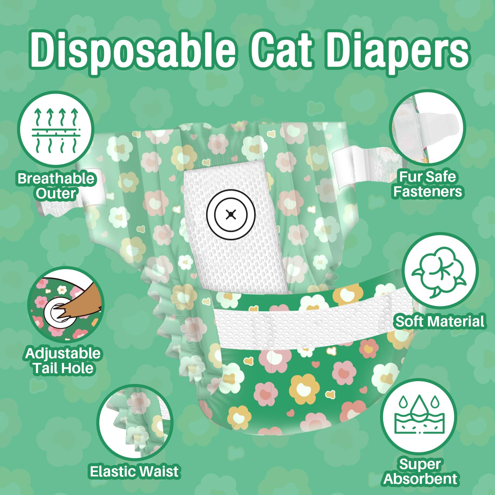 Pañales Pet Soft para gatos con núcleo absorbente ultra para mayor sequedad.