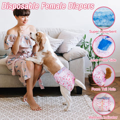 Pañales Pet Soft con agujero de cola ajustable, ajuste cómodo para razas pequeñas