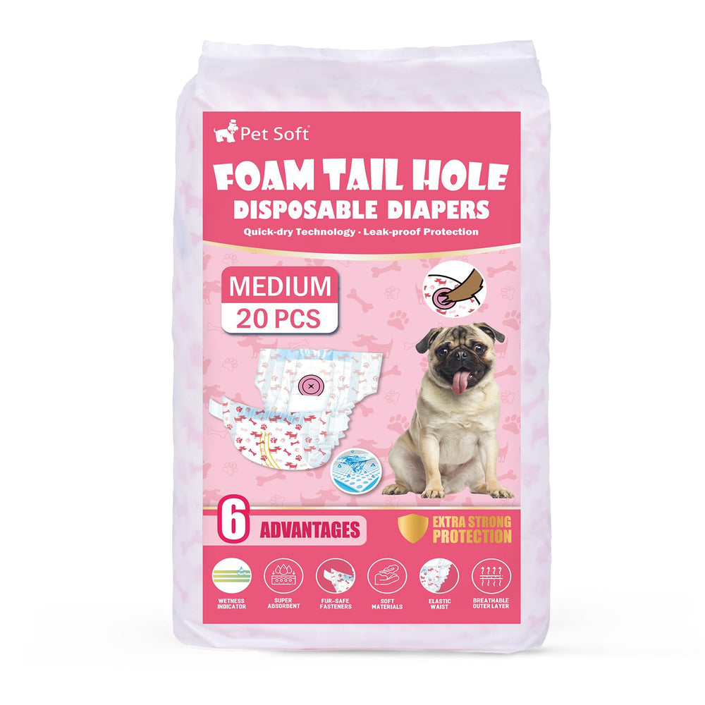 Paquete de 20 pañales Pet Soft para uso diario