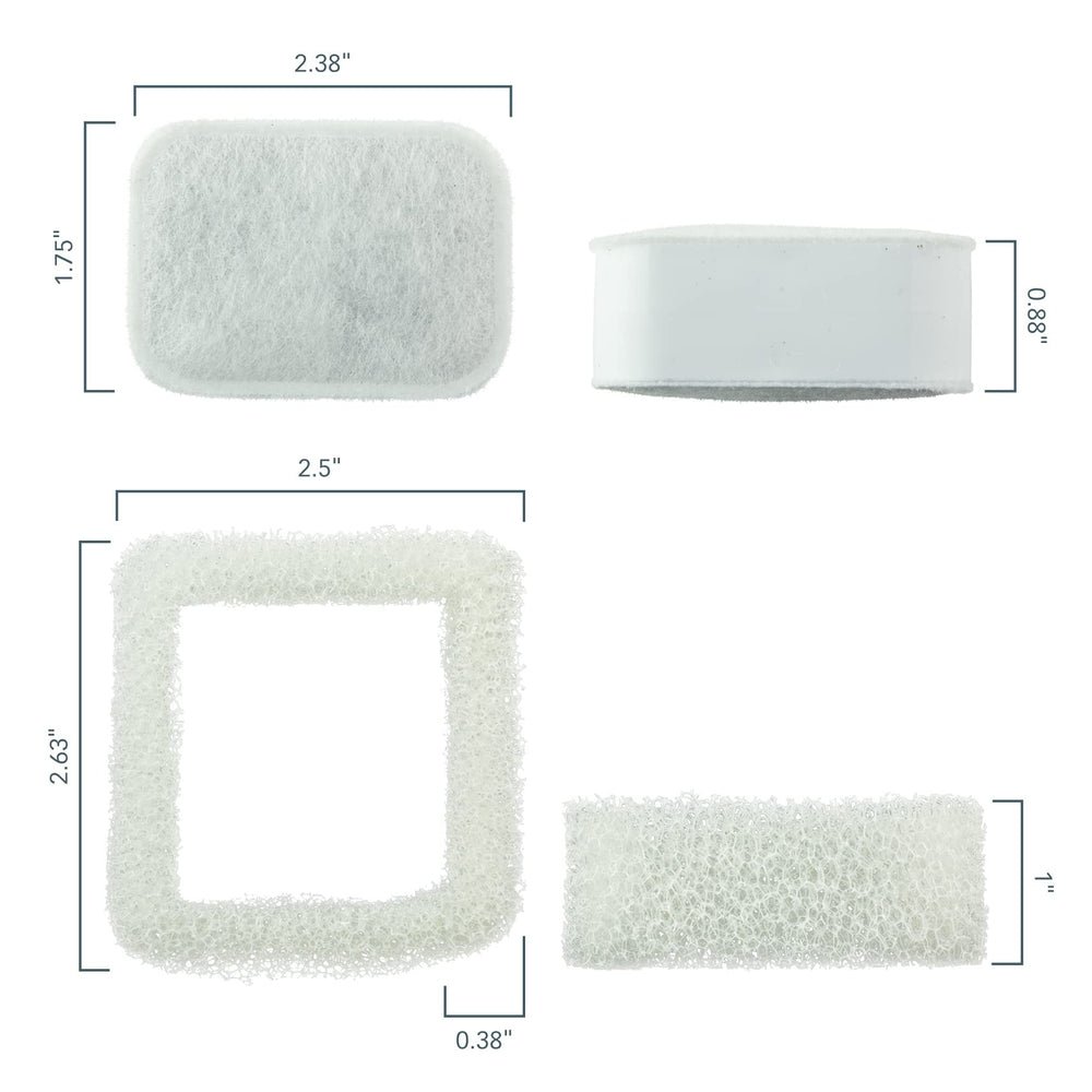 PET STANDARD esponjas pre-filtrado para reducir pelos y suciedad.