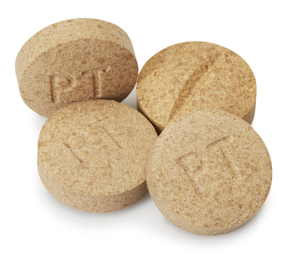 Pet-Tabs botella de 180 tabletas para nutrición diaria de perros.