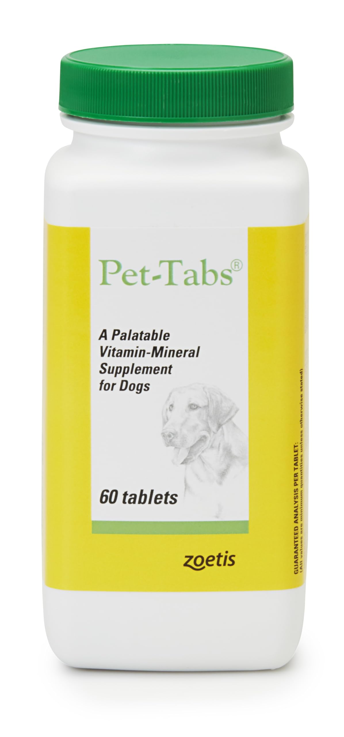 Pet-Tabs: botella de 60 tabletas para perros, nutrición completa.