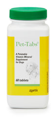 Pet-Tabs: botella de 60 tabletas para perros, nutrición completa.