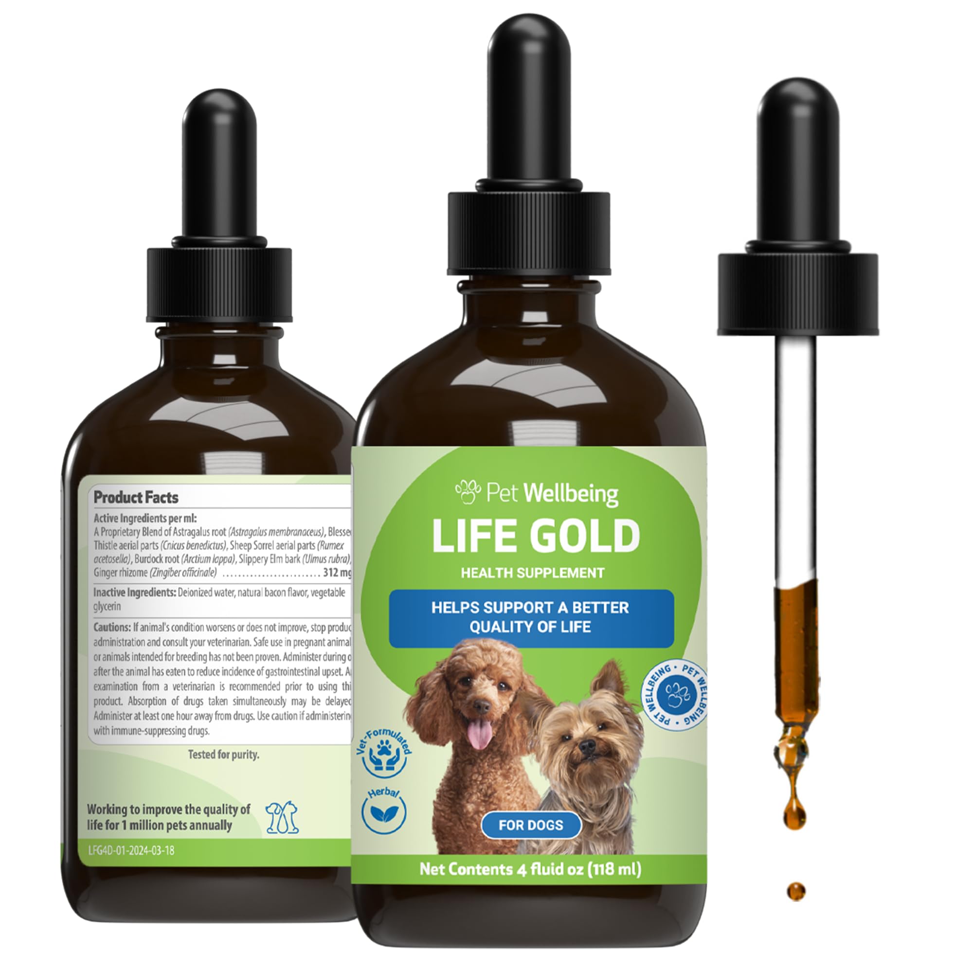 Pet Wellbeing Life Gold para perros: refuerzo diario de inmunidad.
