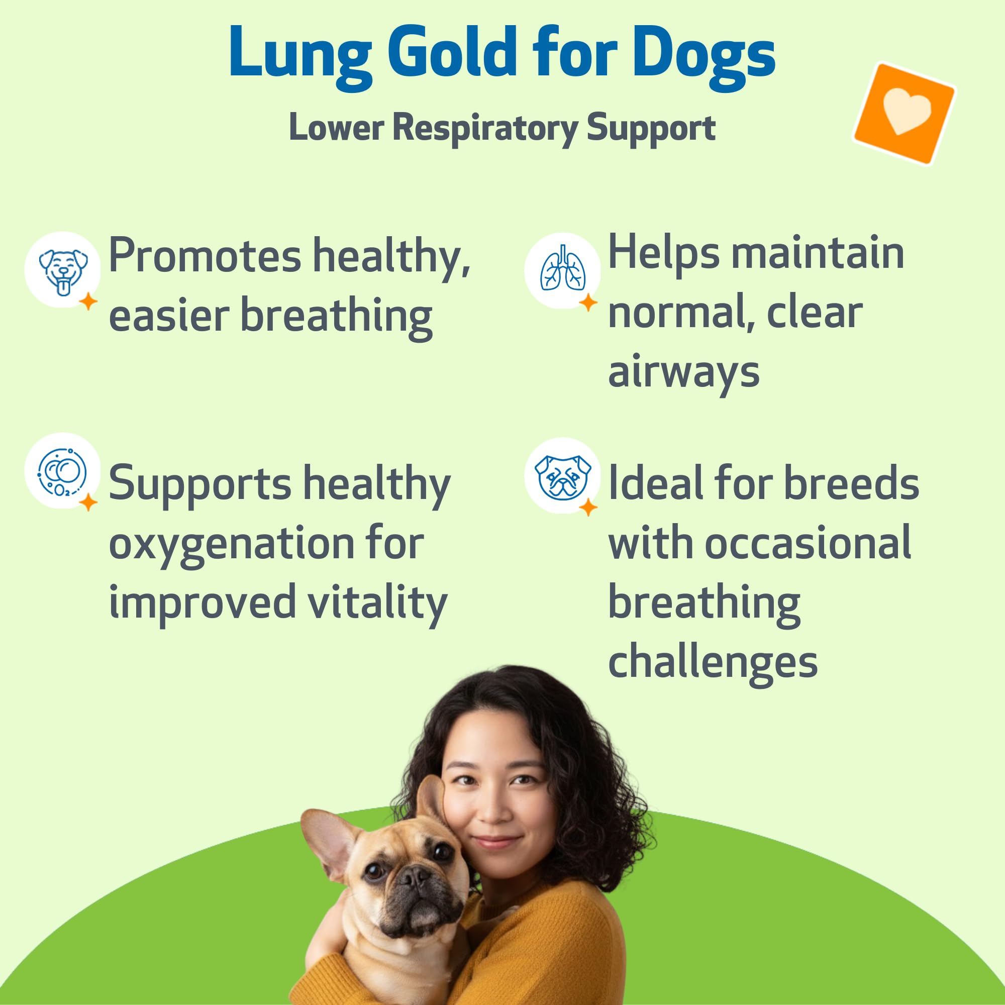 Pet Wellbeing Lung Gold gotero preciso para dosis consistentes en perros de todos los tamaños.