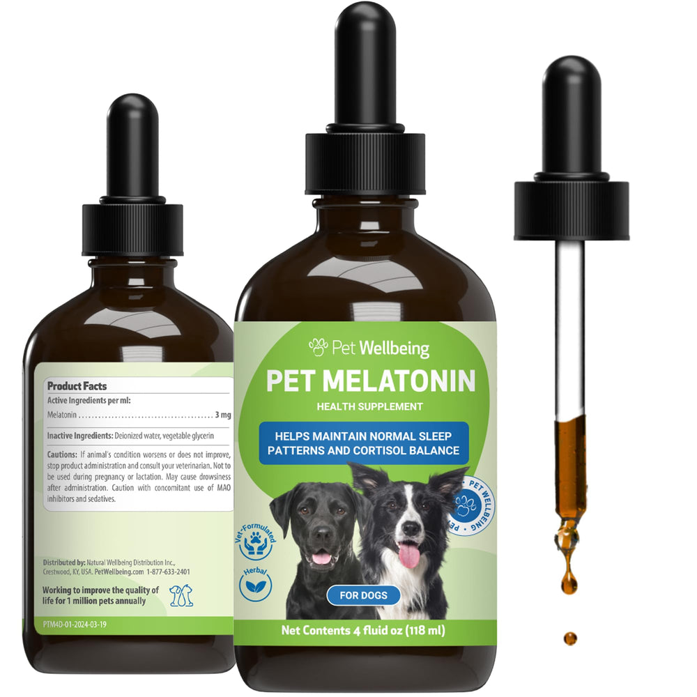 Pet Wellbeing Melatonina para perros – botella lista para uso nocturno